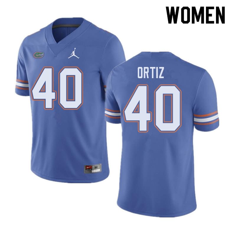 NCAA Florida Gators Marco Ortiz Women's #40 Jordan Brand Blue Stitched Authentic College Football Jersey OIZ7464XU